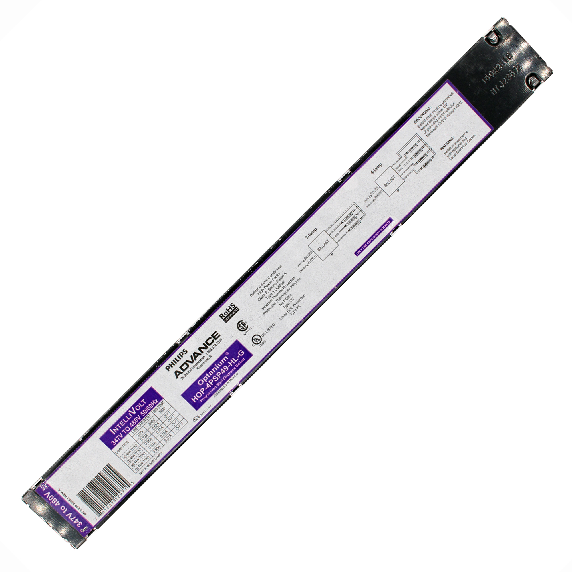Advance Ballast ADVANCE HOP4PSP49HLG FLUORESCENT BALLAST, 4LAMP