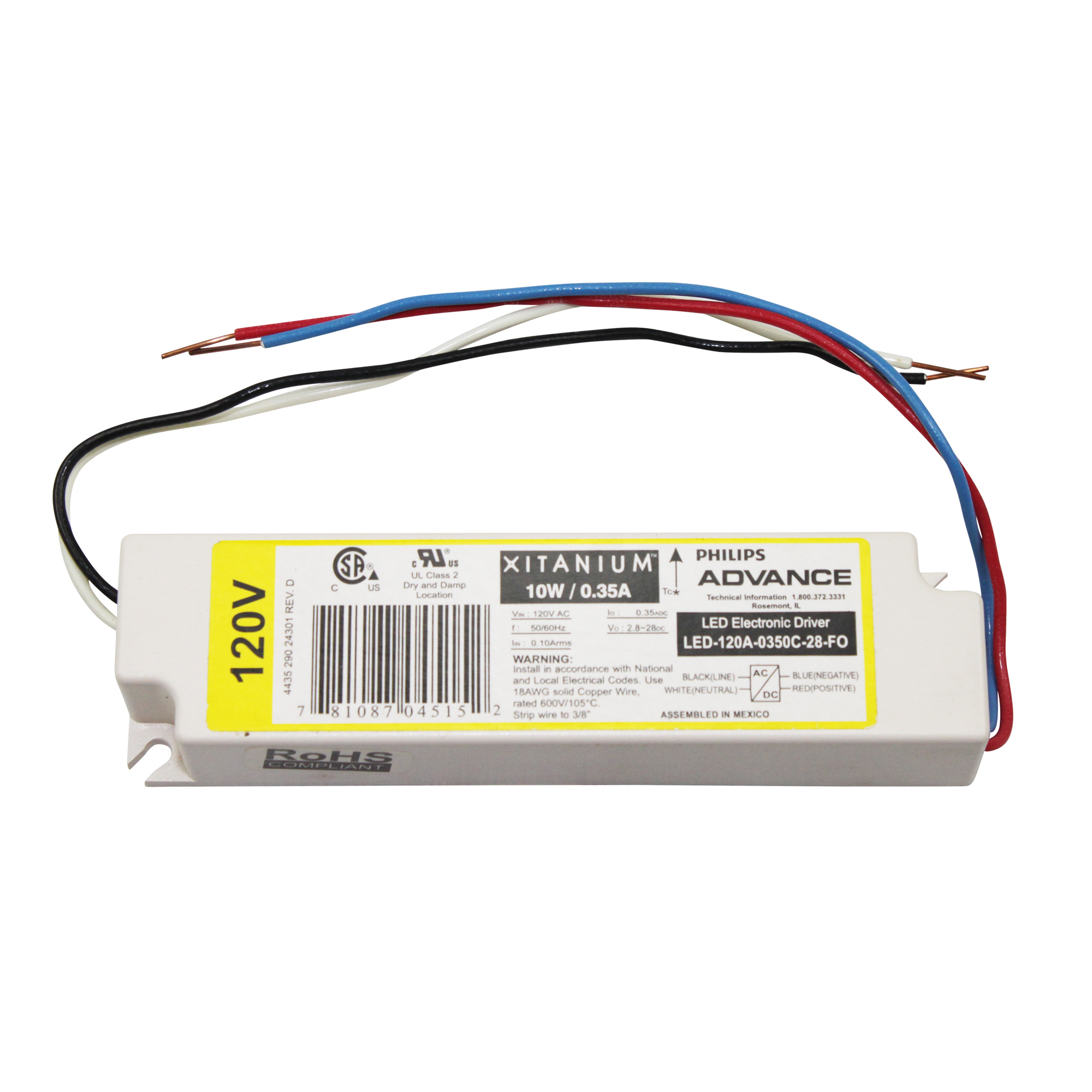 PHILIPS ADVANCE BALLAST LED120A0350C28FO XITANIUM LED ELECTRONIC