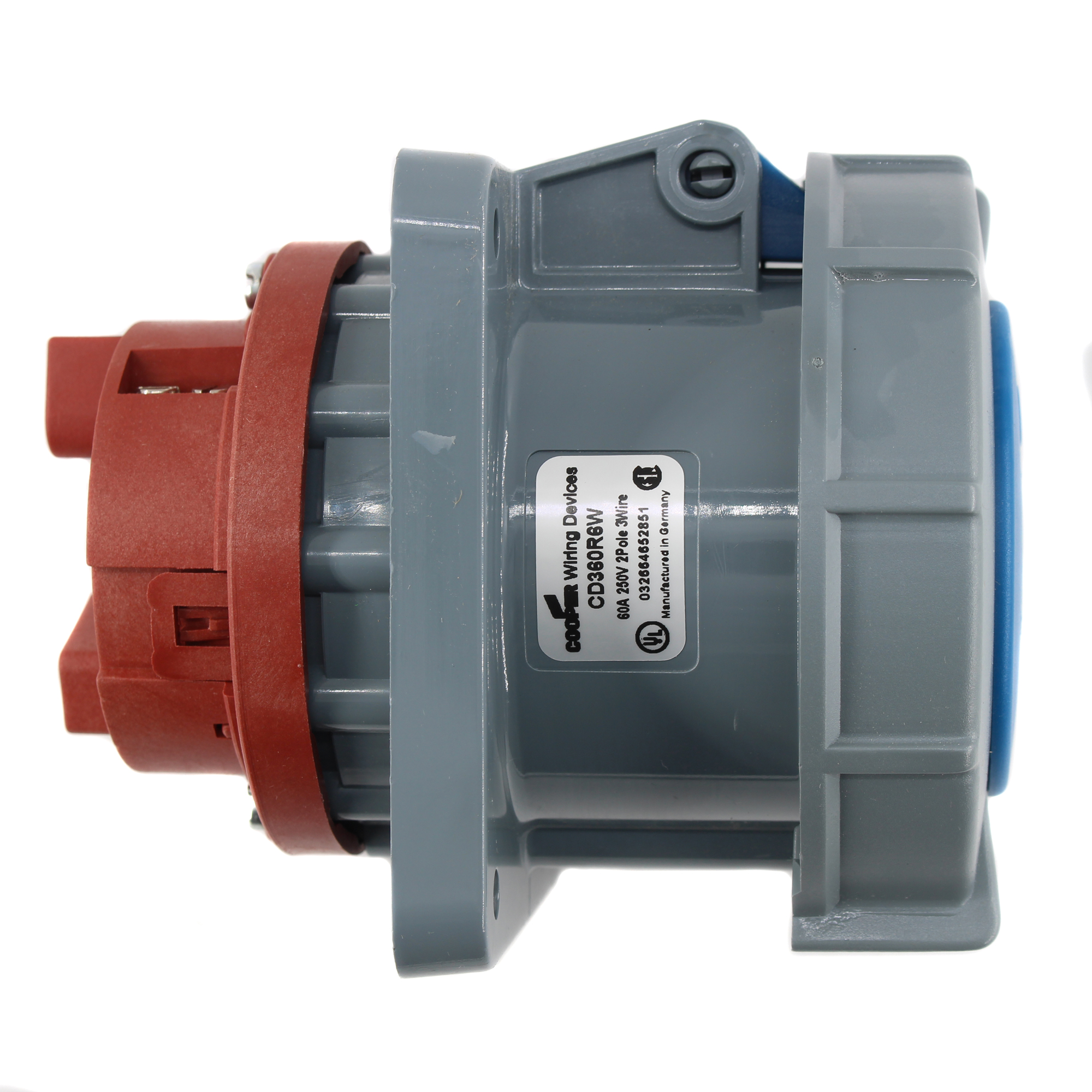 Cooper Industries COOPER CD360C6W PIN & SLEEVE CONNECTOR, 2P, 3W, 60A, 250V