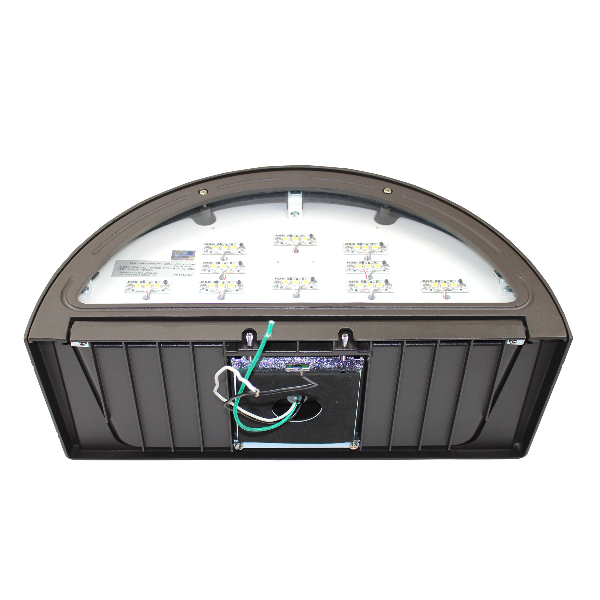 EVOLICIA LIGHTING LED OUTDOOR WALL PACK LIGHT FCOHM, HALF MOON