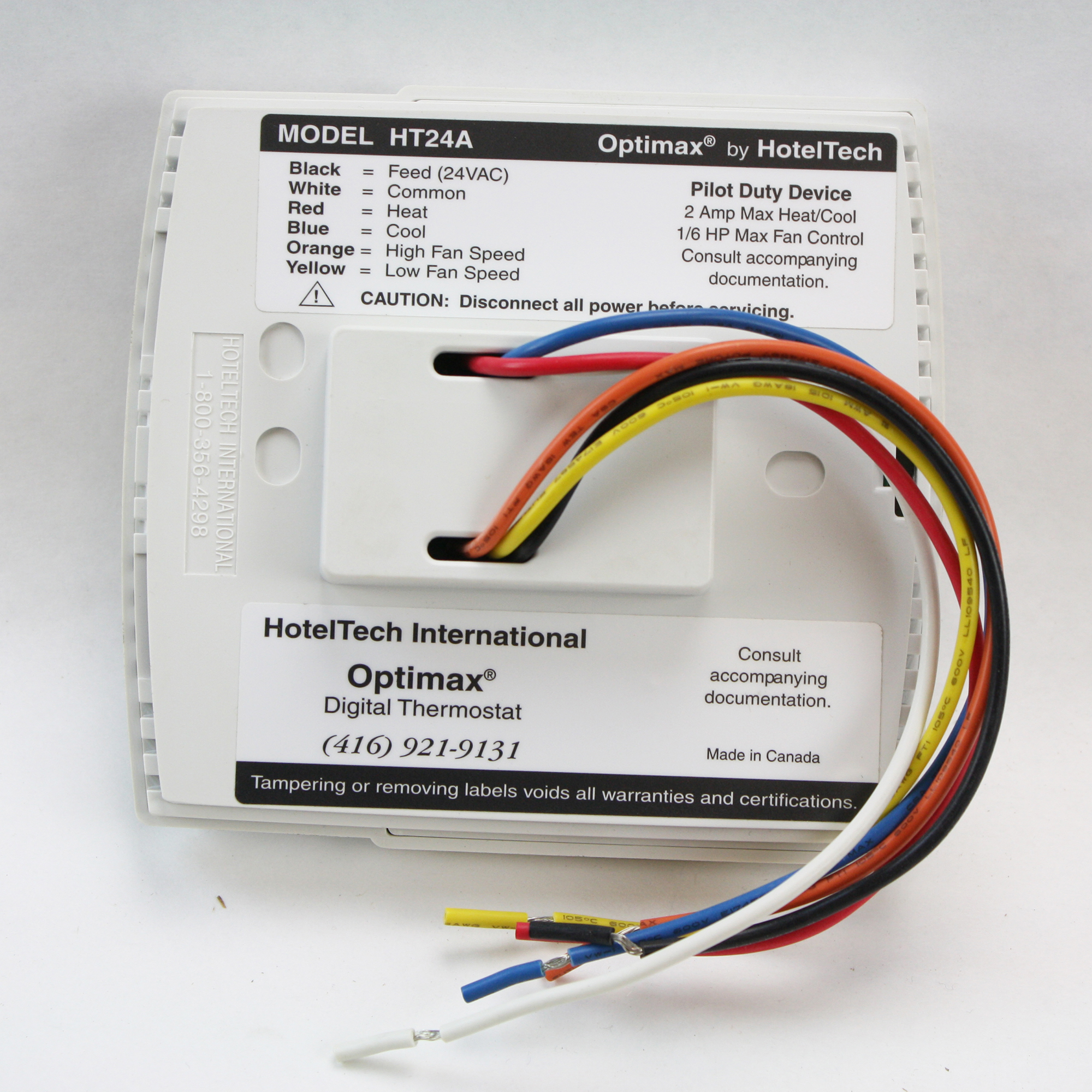 HOTELTECH INTERNATIONAL HT24A WHITE OPTIMAX 24VAC DIGITAL THERMOSTAT eBay