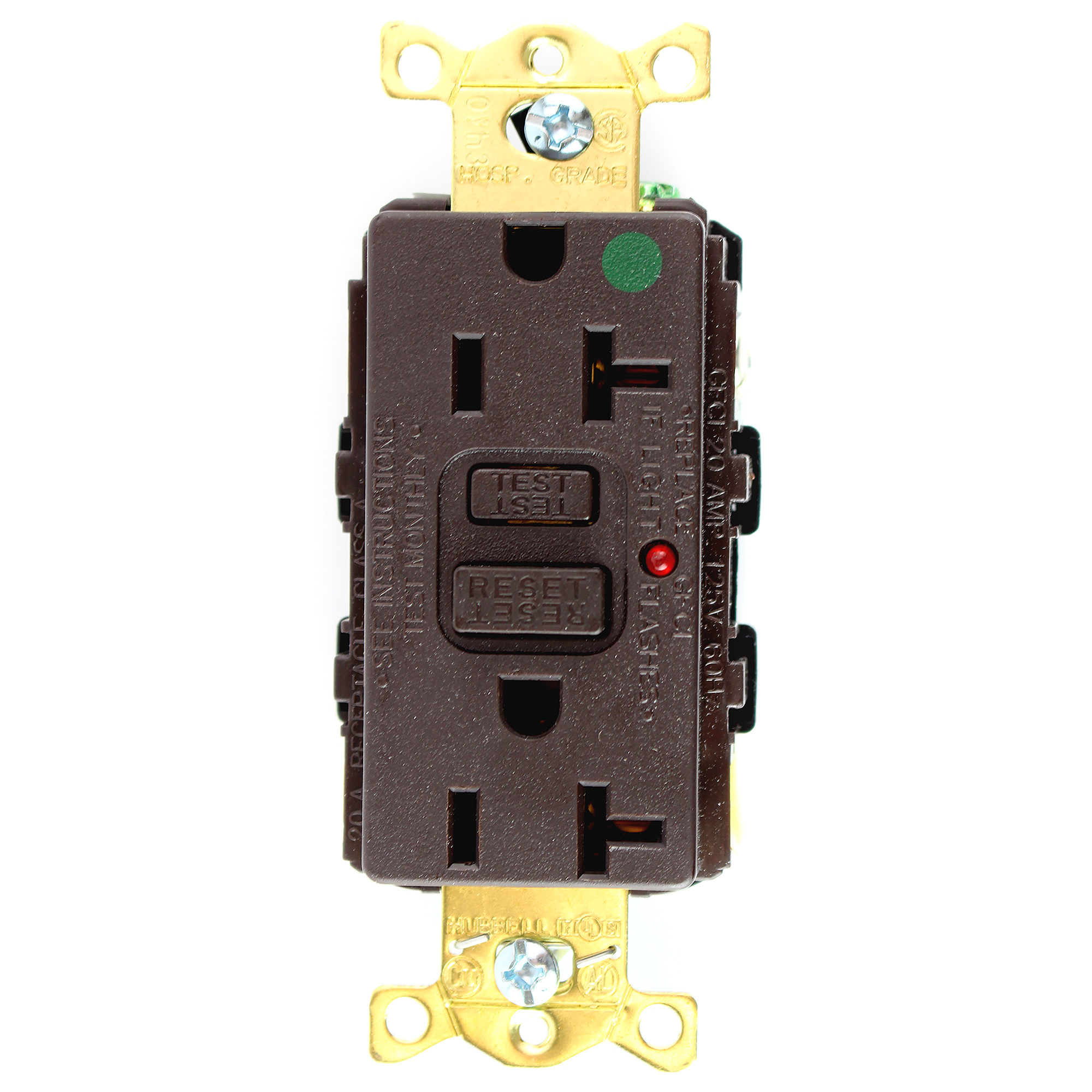 HUBBELL GFR8300HLA COMMERCIAL HOSPITAL GRADE GFCI RECEPTACLE, 20A, 125V