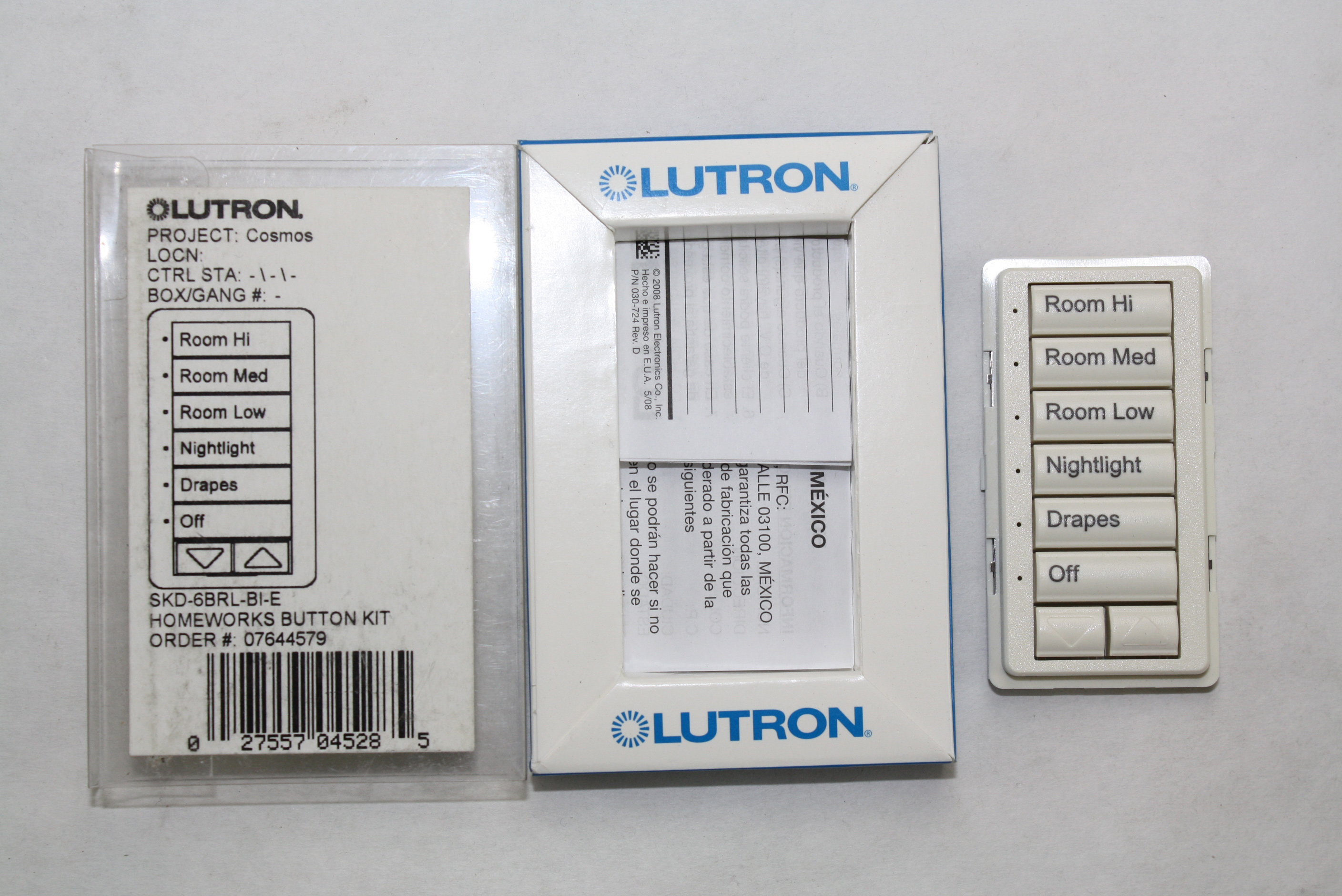 LUTRON SKD6BRLBIE HOMEWORKS SEETOUCH 6BUTTON ENGRAVED WALL STATION
